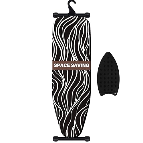 veiox Foldable Ironing Board, Compact and Space Saver Iron Board, Full Size?Extra Thick Heavy Duty Padded Cover?Non Slip Feet, Heat Reflective Surface, Perfect for Quick Ironing Tasks