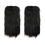 RONGXG Faux Fur Leg Warmer Fuzzy Warm Boot Boot Cuff Covers Fashion Furry Boot Sleeves Leg Warmers for Halloween Party Costume