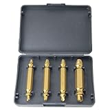 ZCZQC 4pcs Screw Extractor Tool In A Box Golden Damaged Screw Extractor Drill Stripped Screw Extractor Remover Set Woodworking Tools