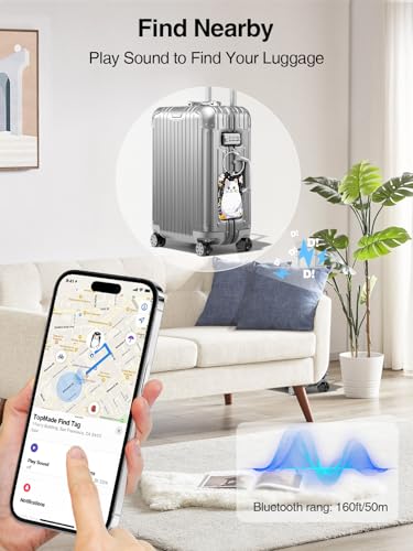 Image of TopMade Luggage Tags, Works with Apple Find My, Smart Suitcase Tag Tracker