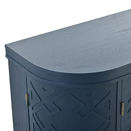 Modern Vintage Storage Cabinet Buffet Sideboard With Antique Pattern Doors, Multipurpose Wood Accent Entryway Table, Console Table Sofa Table For Kitchen Dining Room/Living Room (Antique Blue) #TOP7