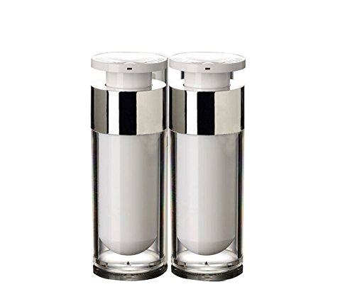 TOPWEL 2PCS 15ml/30ml/50ml Empty Refillable Acrylic High-grade Airless Vacuum Pump Cream Lotion Bottle (30ML)