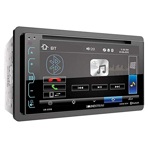 Soundstream Vr-65B Double-Din Bluetooth Dvd/Cd/Am/Fm In-Dash Car Stereo With 6.2" Smart Sense Screen #TOP1