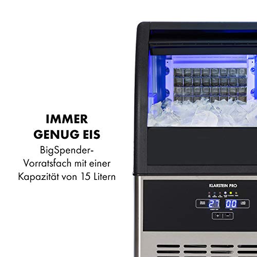 Klarstein Antarctica Eiswürfelbereiter Eiswürfelmaschine - 270W, Produktionskapazität: 26 kg, Lagerfachvolumen: 15 Liter… – Bild 7
