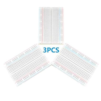 FEDUS Solderless Self-Adhesive Breadboard Nickel Plated Bread Board Or Solderless Pieces PCB Circuit Test Board, Project Board (400 Tie Points) for DIY Projects Pack of 3
