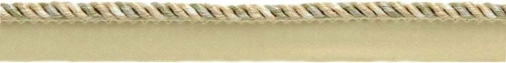 DÉCOPRO 3/16" (0.5cm) Small Shiny Twisted with Lip Twisted Rope | Cord Trim # 0316MLT, Topaz Beige #PR24 (Gold Beige, Chocolate Brown, Sky Blue) 12 Yard Value Pack (36 ft/11m)