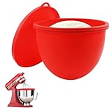 Juego de cuencos para mezclar de silicona, para robot de cocina de 5 cuartos, compatible con KitchenAid, insertos de silicona gruesa de calidad alimentaria con tapa, accesorios para hornear y cocinar