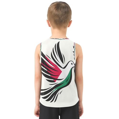 Boys'Tank Tops, Sleeveless Quick Dry Athletic Performance Tank Undershirts for Running Football Basketball,3-15 Y3