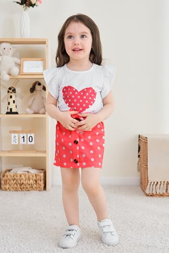Image of Ayzozuy Kid Girl Clothes Shorts Set 2 Piece Outfits Summer Casual Short Sleeve Top and Shorts Set for Girls 4-7