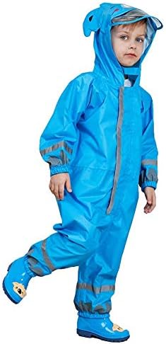 Toddler Rain Suit,Waterproof Kids Rainwear,One Piece Muddy Play Coveral,Unisex Baby Rain Wear Coat Jacket for Boy Girl (S, Blue Koala)