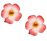 Love Sweety 2pc Hawaiian Plumeria Hair Clips Galsang Flower Barrettes for Beach Party(Red)