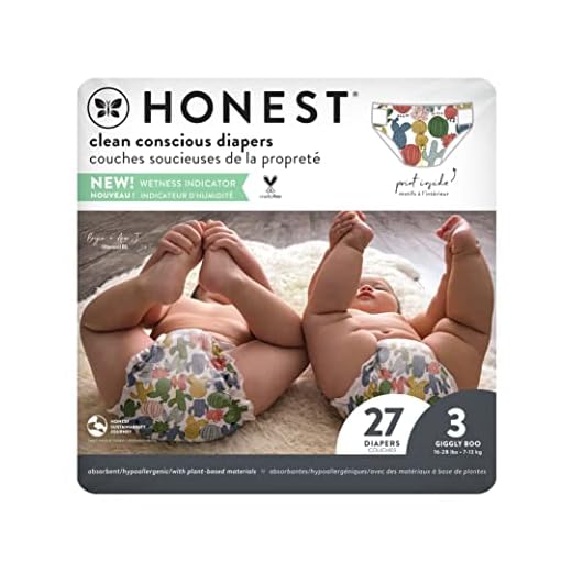 The Honest Company - Eco-Friendly and Premium Disposable Diapers - Pandas, Size 3 (16-28 lbs), 27 Count
