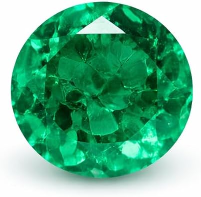 9.4CT Natural Round Cut Green Emerald Certified Loose Gemstone for Jewelry Making