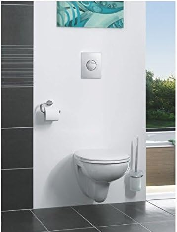GROHE BauCosmopolitan Toilet Paper Holder (Metal without Cover, Concealed Fastening, Including Screws and Dowels, Durable Sparkling Sheen), Suitable for Gluing, Chrome, 40457001
