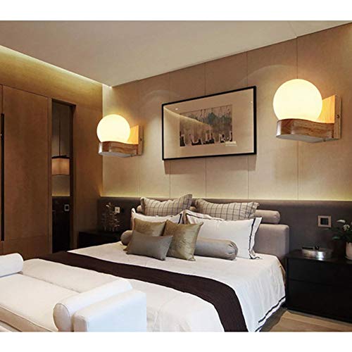 Lámparas de pared de madera maciza LED creativas para decoración 5