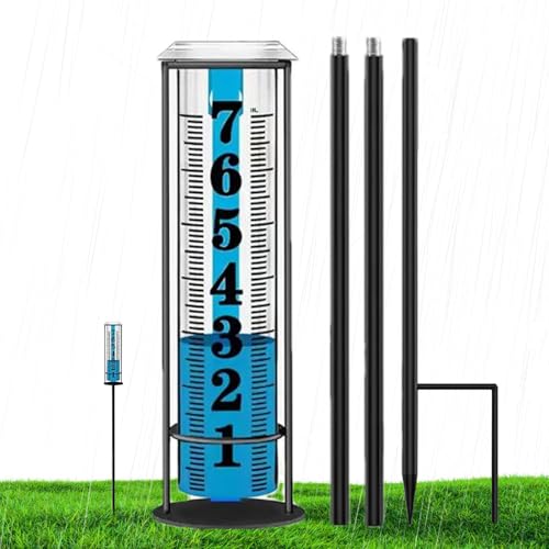 Pluviomètre de jardin avec piquet de mesure pour pelouse et potager
