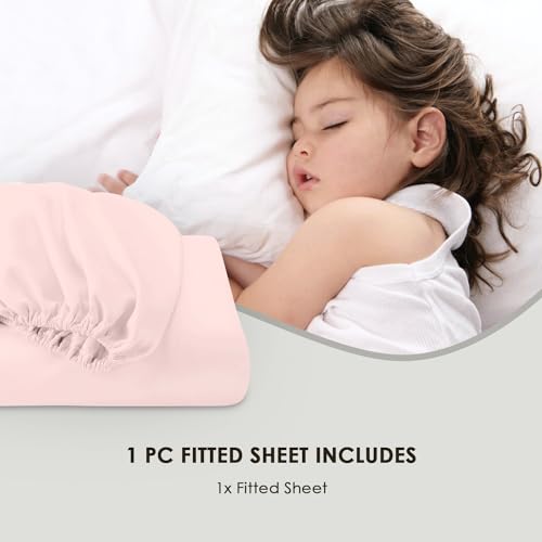 Pizuna Pure Combed Cotton European Single Fitted Sheet Light Pink - Image 4