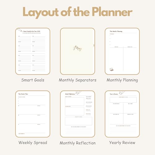 Image of Sage Edition Planner with Bookmark | Planner Set Includes A5 Journal (22x17 cm) 228 Pages | 120 GSM | 250+ Stickers | Bookmark with Cover Box (The Sage Edition, Aesthetic Series)
