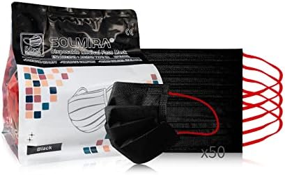 Medical Disposable Face Mask TYPE IIR, 50 Units, Black, CE Certified, BFE 98%, EN 14683:2019+AC:2019