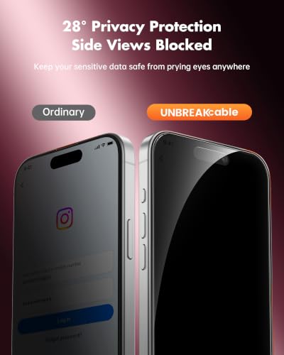 Image of UNBREAKcable 2-Pack Privacy Screen Protector for iPhone Pro Max Anti-Spy