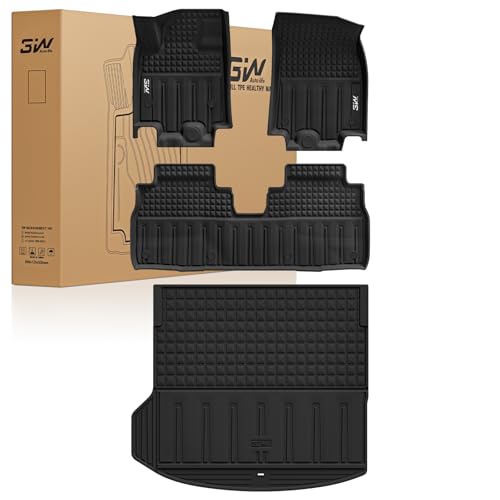 3W Floor Mats & Cargo Liner Fit for 2024-2025 2026 Chevrolet Chevy Equinox EV (Non Fuel), TPE All Weather Custom Fit for Chevrolet Equinox EV (Non Fuel) Accessories Full Set Car mats,Black