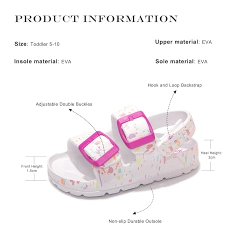 Image of FUNKYMONKEY Unisex-Child Slides Adjustable EVA Flat Sandals for Toddler