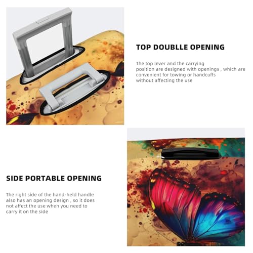 Vibrant Rainbow Butterfly A Travel Luggage Covers - Elasticity Suitcase Covers Protector for Luggage 18-32 Inch4