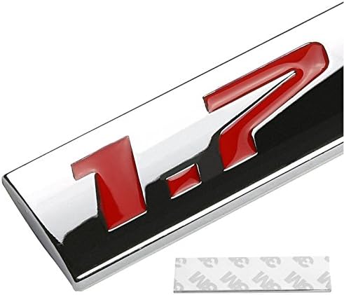 Miniatura 2 de Emblema adhesivo negrocromo, con números, de aleación de aluminio, para parachoques y guardabarros de auto, Rojo