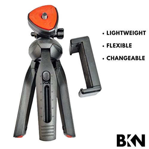 Image of BKN Extendable Live Self Timer Tripod with Monopod Phone Clip Attachment Lightweight Portable for Vlog, Video Shooting, Photography, YouTube etc