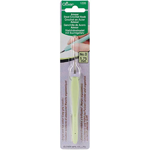 Image of Clover 1220 Amour Steel Crochet Hook No. 0, 1.75mm , Green