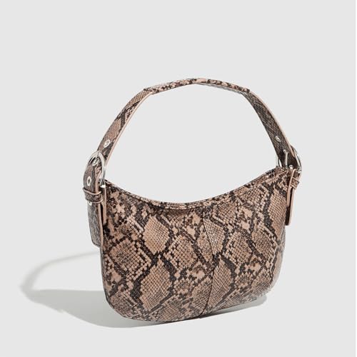 Snakeskin Print Shoulder Handbag for Women Leather Crossbody Purses Top Handle Clutch Bags Cellphone Pouch4