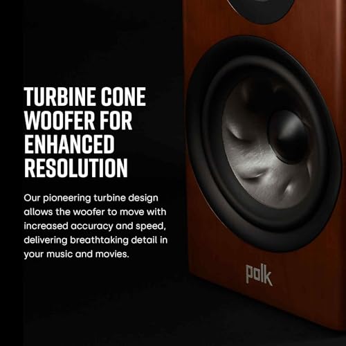 Image of Polk Audio Reserve R200 Large Bookshelf Speaker for Dynamic, Detailed Home Theater Audio, 1 inch Pinnacle Ring Tweeter & 6.5 inch Turbine Cone Woofer, Dolby Atmos & IMAX Enhanced, Wall Mountable, Black