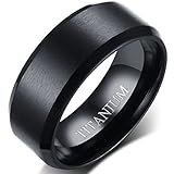 Jude Jewelers 8MM Matte Black Solid Titanium Ring Wedding Band (Titanium, 8)