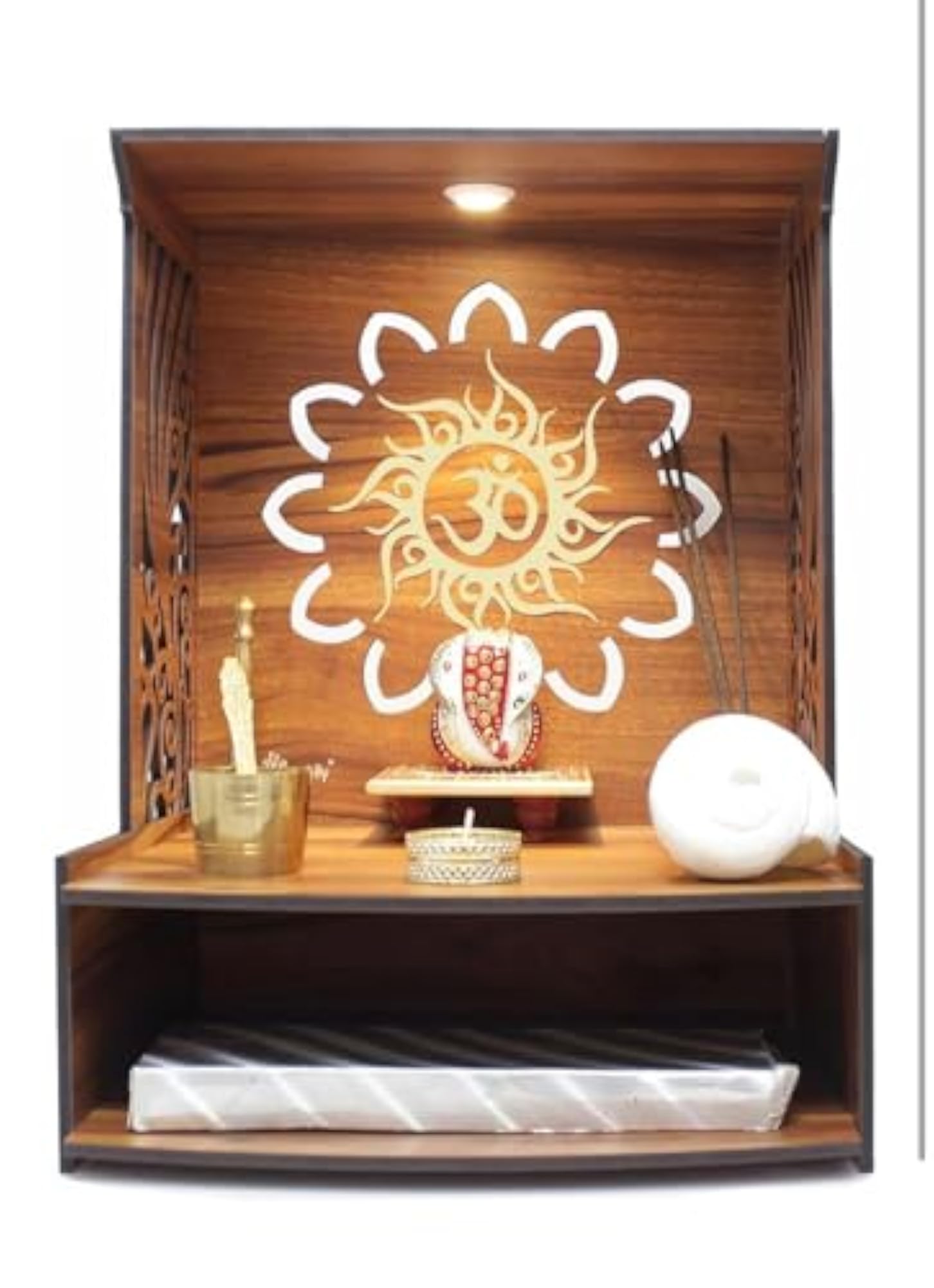 Om Surya Design Pooja Mandir for Home Temple