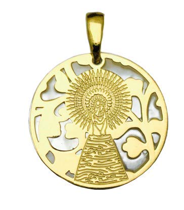 Médaille Vierge du Pilar argent et or 18 carats protégeant votre quotidien