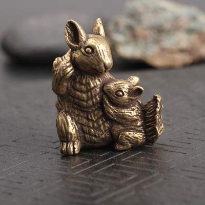 Décoration en Bronze Antique, écureuil Enfant, cuivre Pur, 12 Signes du Zodiaque, Lapin, Animal de Compagnie pour Le thé, Collection Xiangto rétro en Bronze