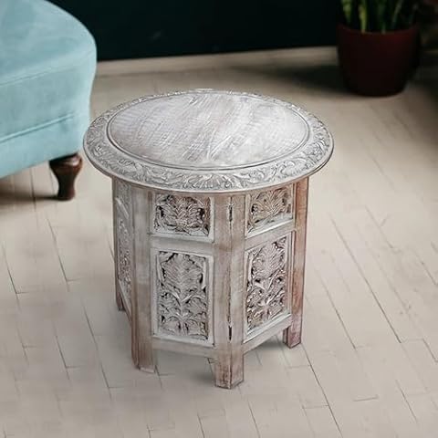 S.B.ARTS Wooden Octagonal Coffee Table Set Cover