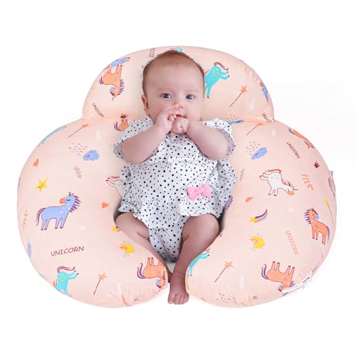 Nursing Pillow, Breastfeeding Pillows, with Removable Pillow Cover, Ergonomic Nursing Essentials for Bottle Feeding, Machine Washable, Pink