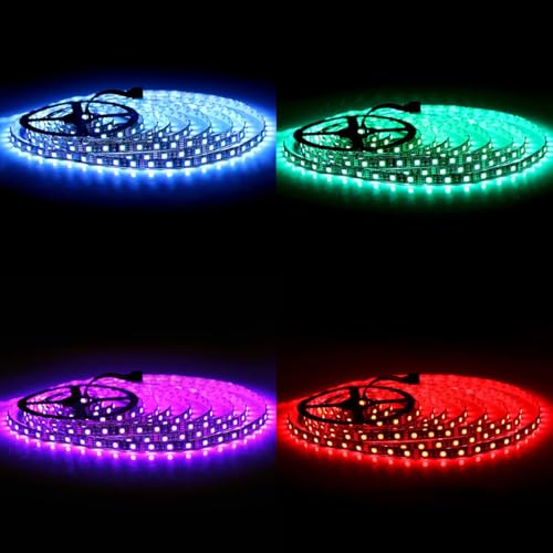 Image of SUPERNIGHT 5050 RGB LED Strip Lights, 32.8ft, 600 LEDs, Black PCB | DC 24V, Color Changing, Valentine Decor, Wedding Sparklers, Christmas Lights, Indoor Decoration,Not Included Power Source