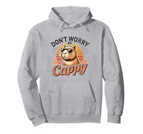 Funny Capybara Dont Be Worry Be Capy Retro Roedor Animal Sudadera con Capucha