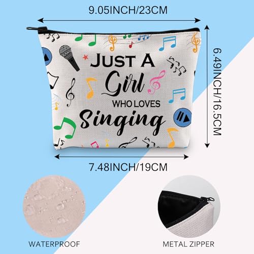 Gzrlyf Singing Makeup Bag Just Girl Loves Singing Singer Gift Karaoke Singing Lover Music Lover Cosmetic Bag (Just singsingMB)3