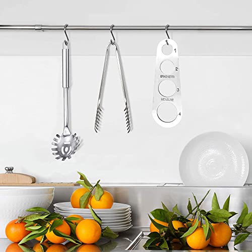 3 Pieces Stainless Steel Spaghetti Server Set, Stainless Steel Spaghetti Pasta Tong, Pasta Spoon Server Fork And Spaghetti Measure Tool, Kitchen Cooking Utensil Set For Noodles Pasta Serving Gadgets #TOP6