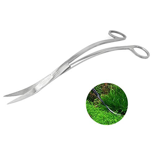 RLECS Aquarium Stainless Steel Water Grass Scissors 9.8