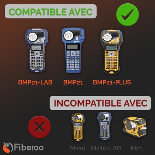 Nachfüllpack kompatibel M21-750-427 für BMP21 PLUS & BMP21 LAB nicht geeignet für M210 & M211 Klebeband, Vinyl, bedruckbar, schwarze Schrift auf weißem Glasfaser, Kabel und Netzwerk: 1 Stück