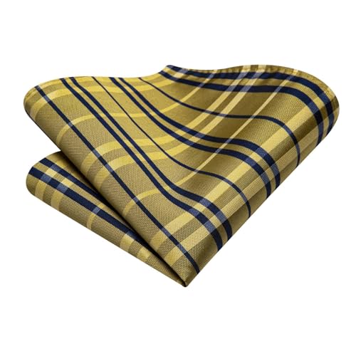Image of Hi-Tie 70 inches Ties for Men Silk Extra Long Necktie and Pocket Square Cufflinks Set Men Big and Tall Tie Business