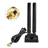 Antenne Wi-Fi 7/Tri-bande WiFi 6E : 2400-2500 MHz/5150-5850 MHz/5900-7125 MHz ; gain élevé de 6 dBi, ce qui rend le signal plus fort et la vitesse plus rapide. Base magnétique puissante + câble de 2 m pour une installation rapide à tout moment et n'importe où.