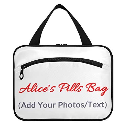 Naanle Custom Pill Organizer Bag with Name Photo Travel Pill Bottle Medicine Organizer Home Storage Medication Bag for Vitamin Supplements, Personalized First Aid Bag for Car Camping
