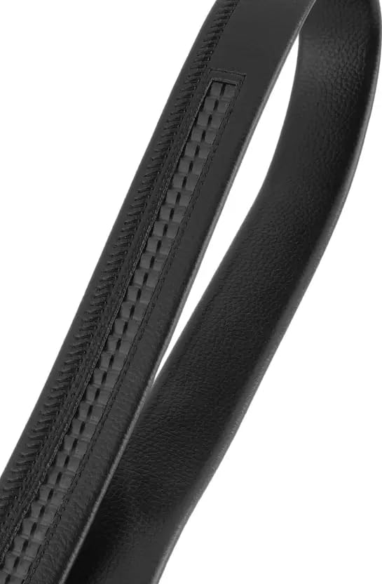 Image of TPM Men's Belt Set, 2-Pack Leather and Nylon Belts with Automatic Buckle, Black and Navy Blue, Roman Numeral Clock Design