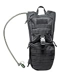 Save & Protect Trinkrucksack mit Trinkblase 2,5L für Fahrrad, Laufen, Wandern, nach Militärstandart - robust, sicher und wasserabweisend - Farbe Schwarz