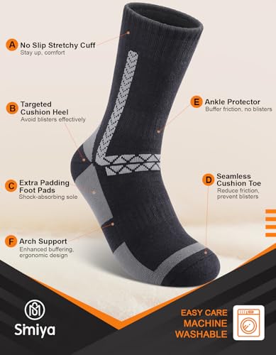 SIMIYA Merino Wool Socks for Men, 5 Pairs Thermal Warm Hiking Super Thick Crew Work Cushion Sock for Mens Winter Cold Weather4
